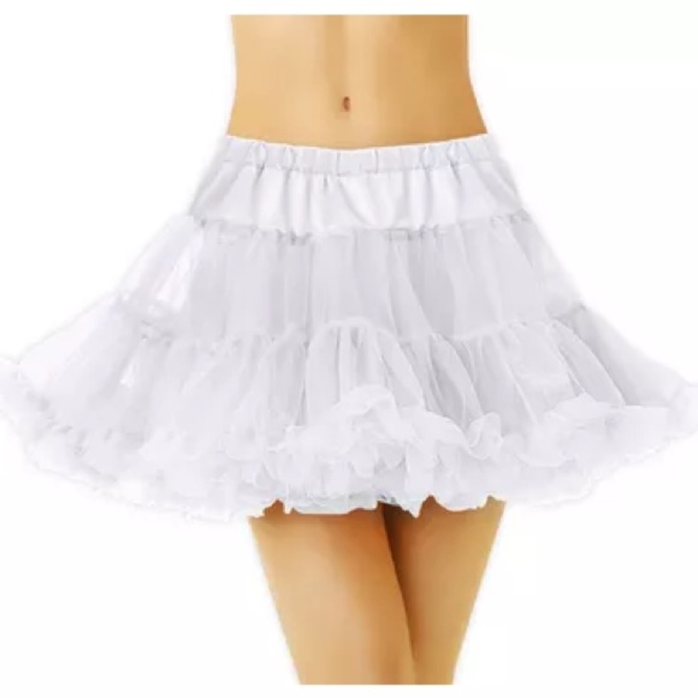 LEG AVENUE: White Layered Tulle Petticoat